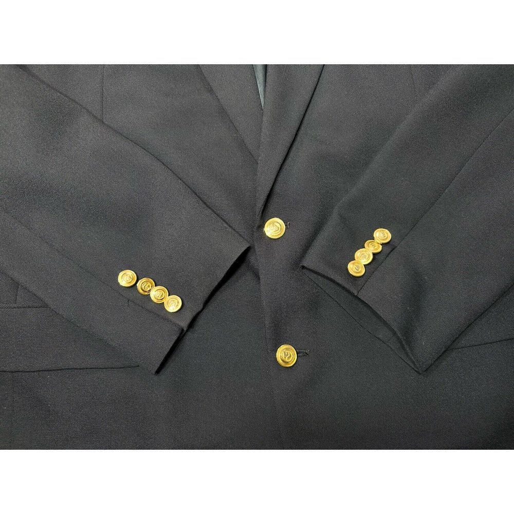 Palm Beach Navy Blue Wimbledon Gold Button Blazer Mens 43L Sport Coat Hopsack - Picture 10 of 14